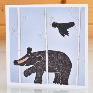 bear birthday card or any occasion greeting blank inside