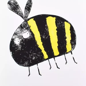 bee print funny bumblebee A4 wall art
