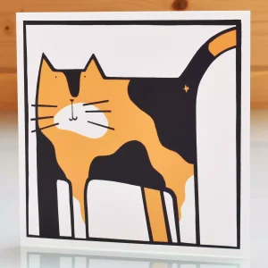 birthday card for cat lover tortoiseshell cat blank inside any occasion greeting card