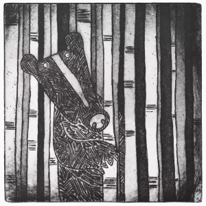 black bear acid etching animal wall art print idea for nursery or children's room