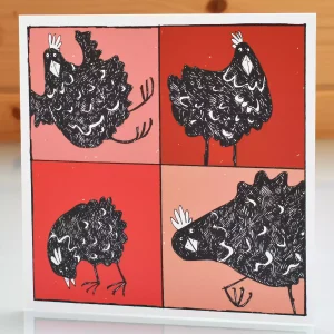 black chicken card Orpington hen birthday or any occasion blank inside greeting card
