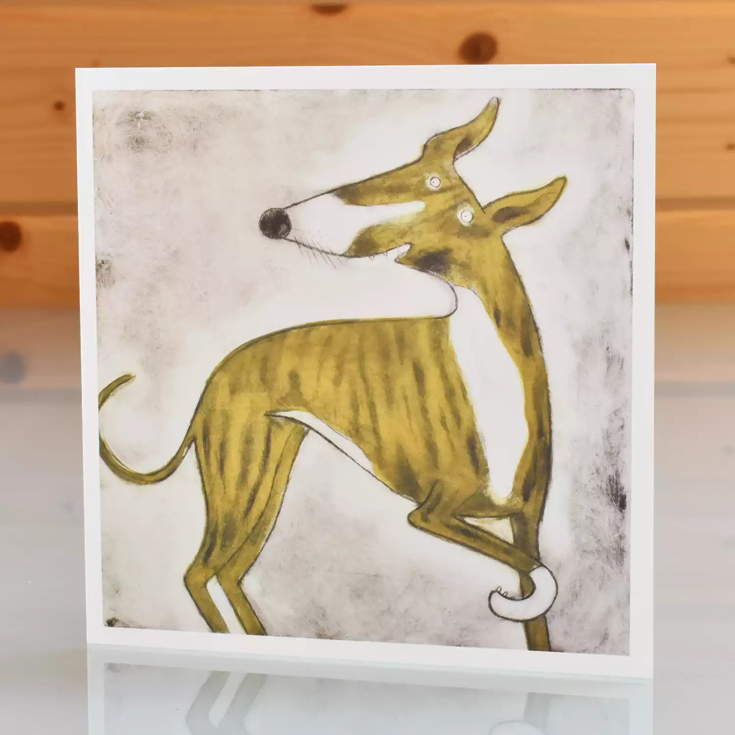 brindle whippet card - greeting for birthday or any occasion