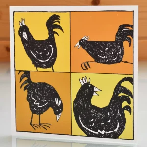 cockerel birthday card any occasion blank inside chicken greeting
