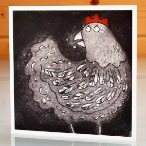funny chicken birthday darks with dark menacing aggressive chicken