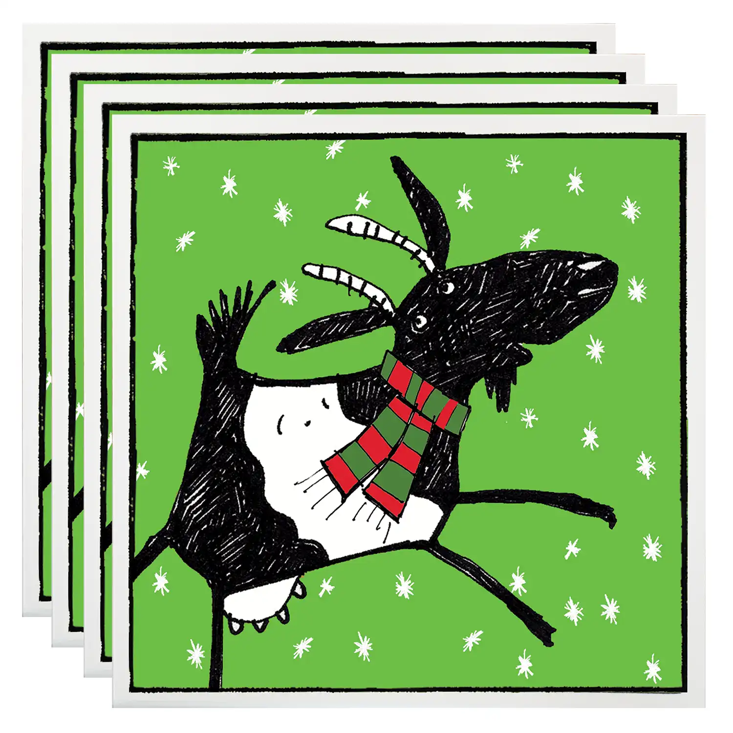 goat Xmas cards pygmy in snow