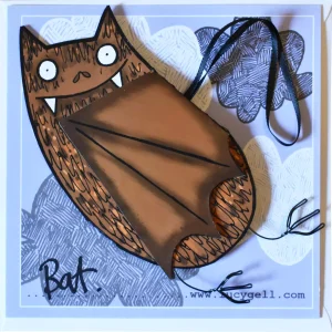 Halloween bat cards blank inside greeting for birthday or any occasion