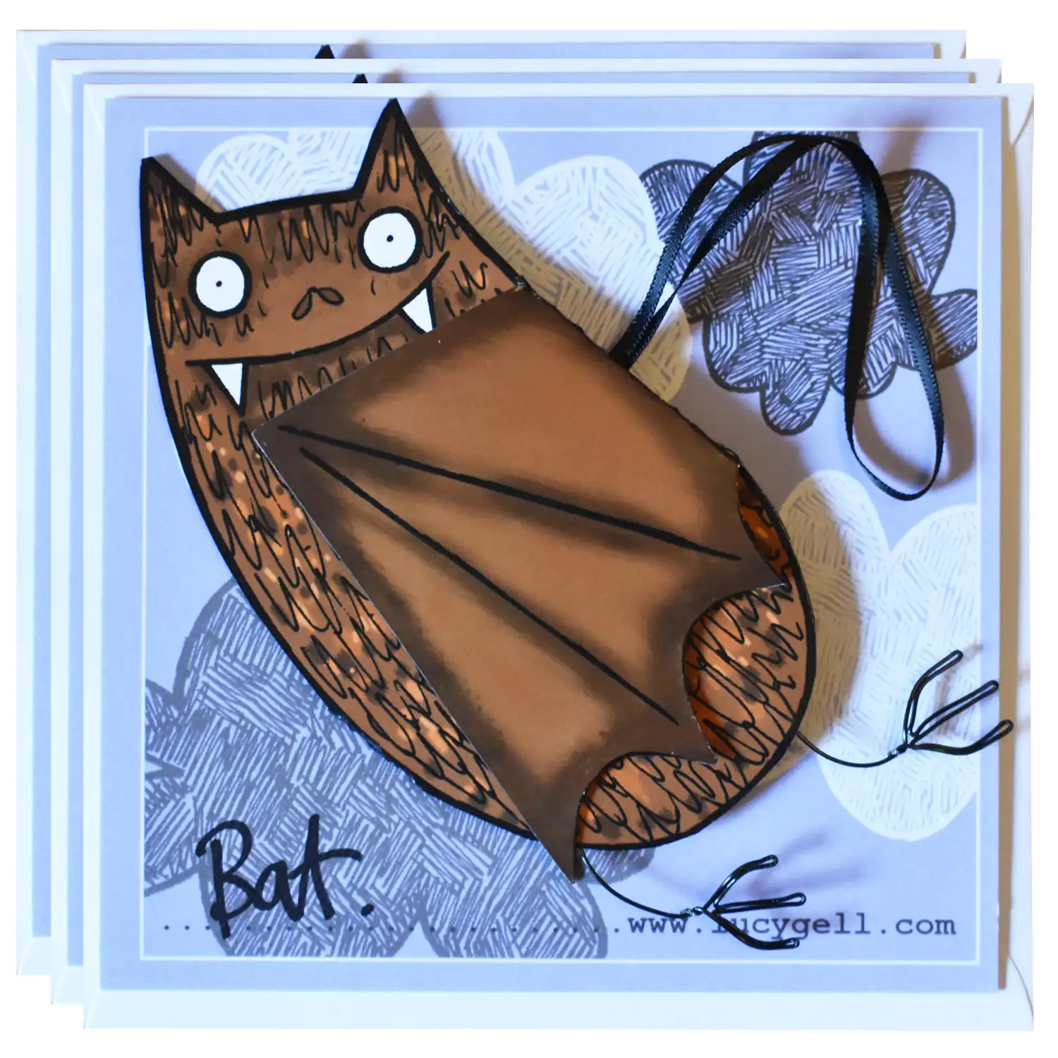 Halloween birthday cards with cute fruit bat