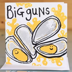 mussel card big guns birthday or any occasion handmade greeting for your muscle man