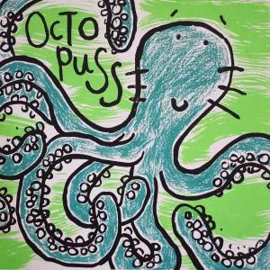 octopus print affordable sea life wall art for the bathroom nursery or children's room screen print