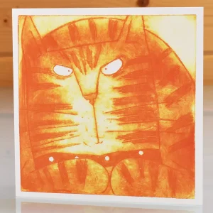orange cat card ginger marmalade cat blank inside greeting card for birthday or any occasion