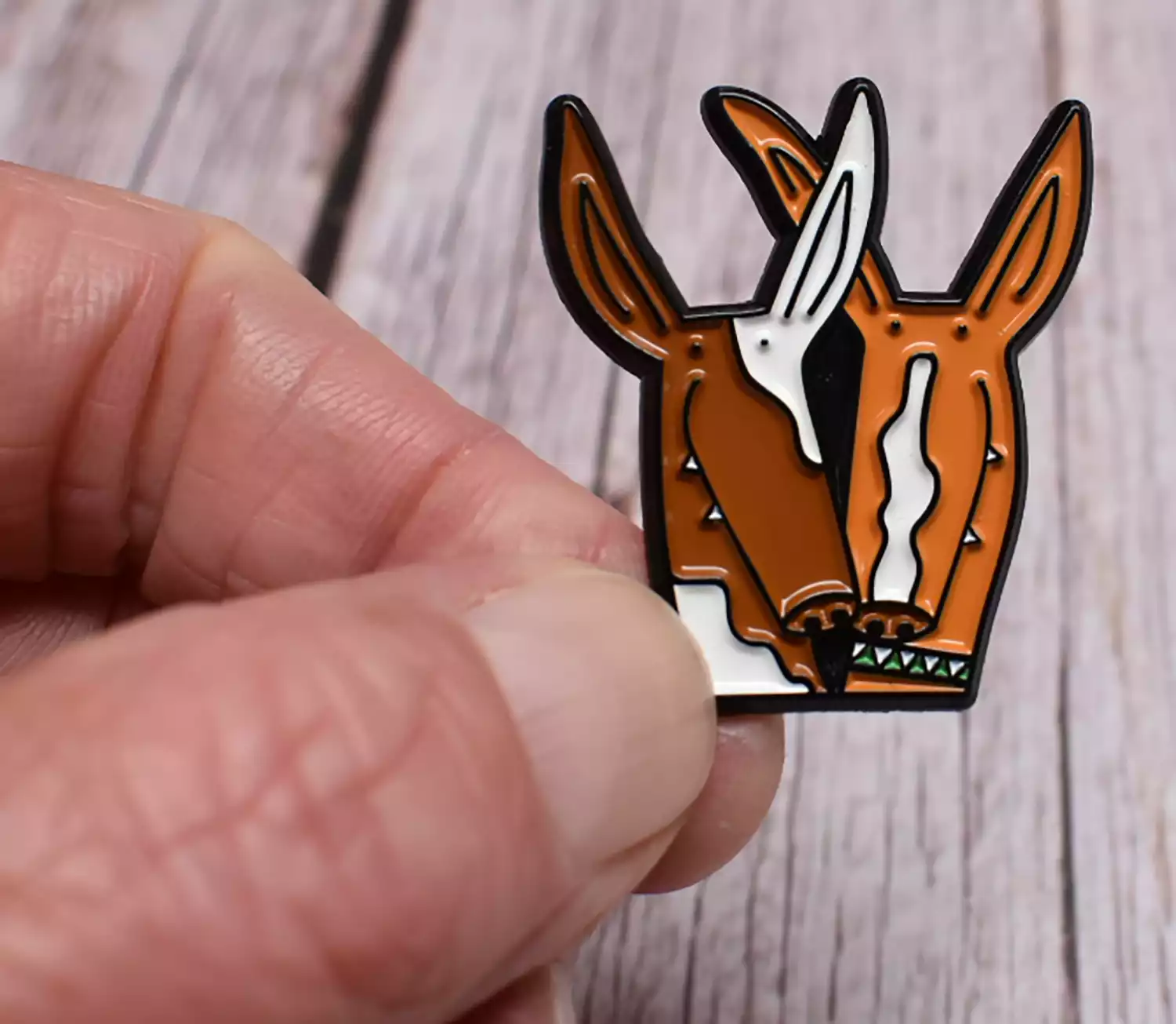 podenco soft enamel dog lapel pin badge