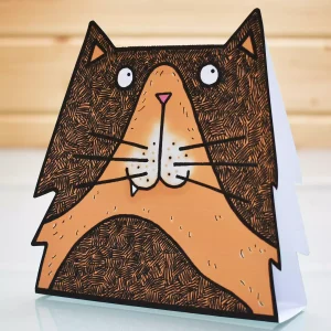 pop up cat card - birthday greeting or any occasion for cat lover