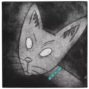 Siamese cat animal wall art print acid etching