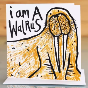 walrus card birthday or any occasion greeting inspired by I Am The Walrus Beatles hit