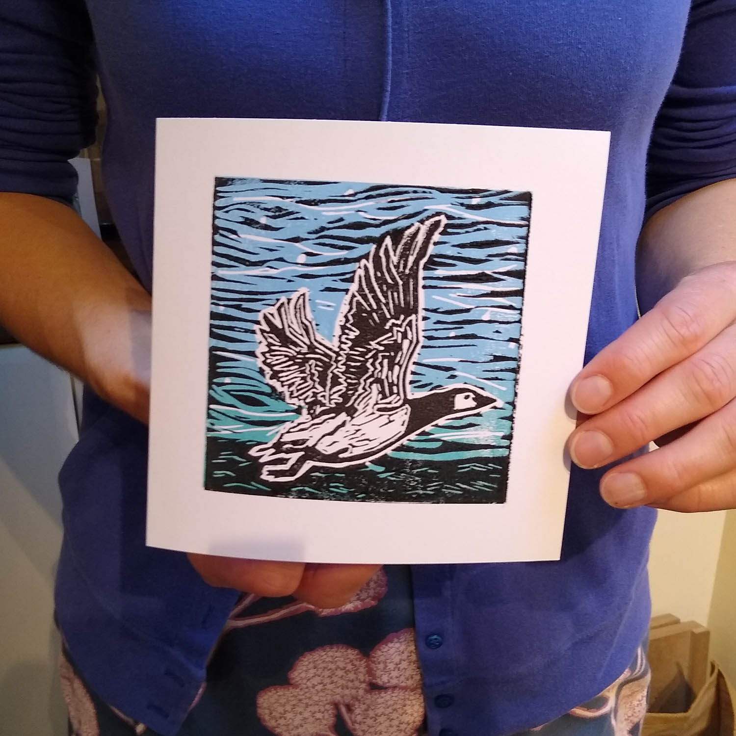 a student print from one of my printmaking classes