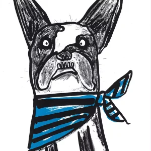 French Bulldog dog screen print animal wall art