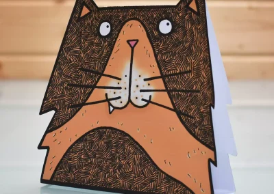 cat die cut greeting card blank inside for any occasion