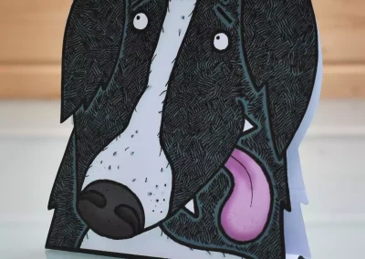border collie dog die cut blank inside greeting card for any occasion