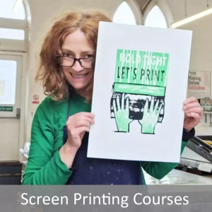screen printing workshop exploring silk screen printmaking