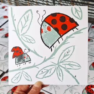 ladybird birthday card - blank inside for any occasion for insect lovers