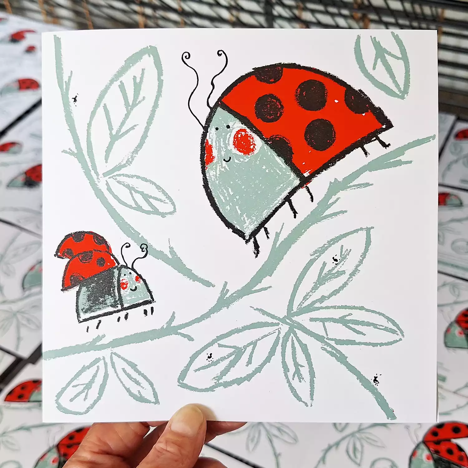 ladybird birthday card - blank inside for any occasion for insect lovers