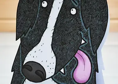 Border Collie dog greeting card