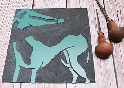 Linocut process 1