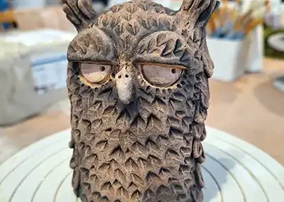ceramic owl standing