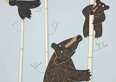 Mother And Baby Bear Screen Print